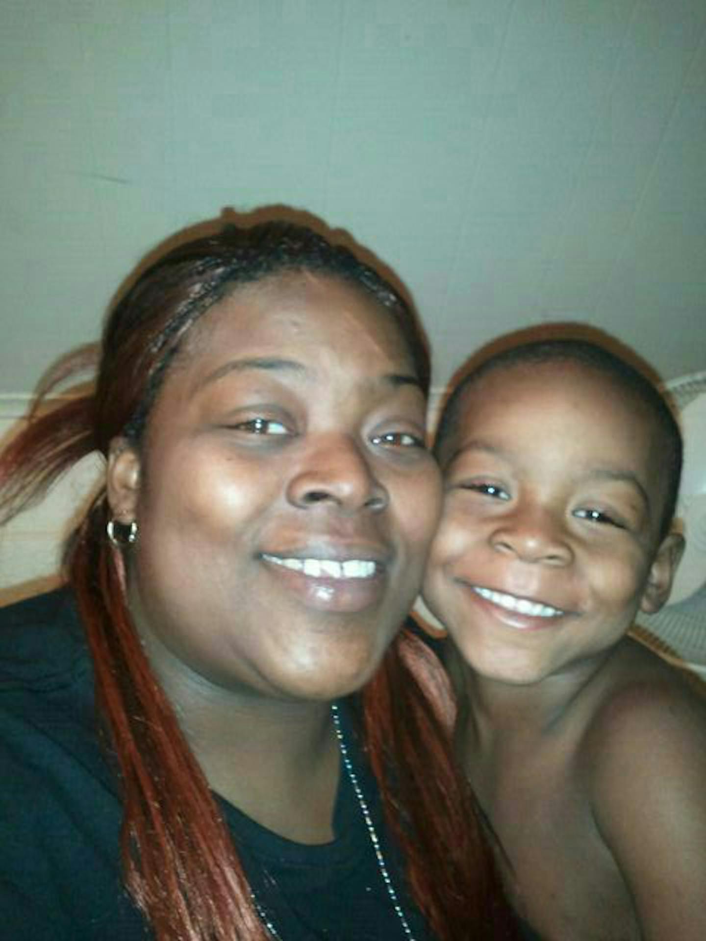 Marsha Mayes with son Terrell Mayes Jr., 3, who died Tuesday after he was struck by a stray bullet.