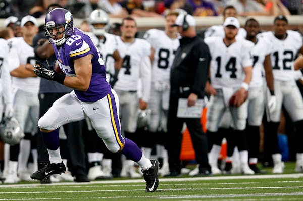 The Vikings' Rhett Ellison is a key special teams player and a hybrid offensive tool who has to know how to line up at four different positions: the X