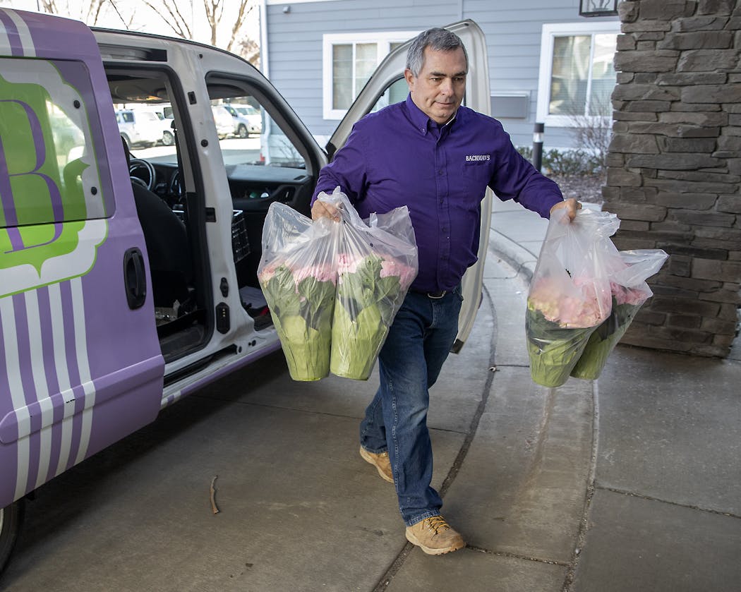 Charles Mathison, of Bachman's, delivered donated flowers to The Waters' senior home in Minneapolis. The flowers were supposed to be used for the Galleria 2020 Floral Experience from March 29 to April 12.