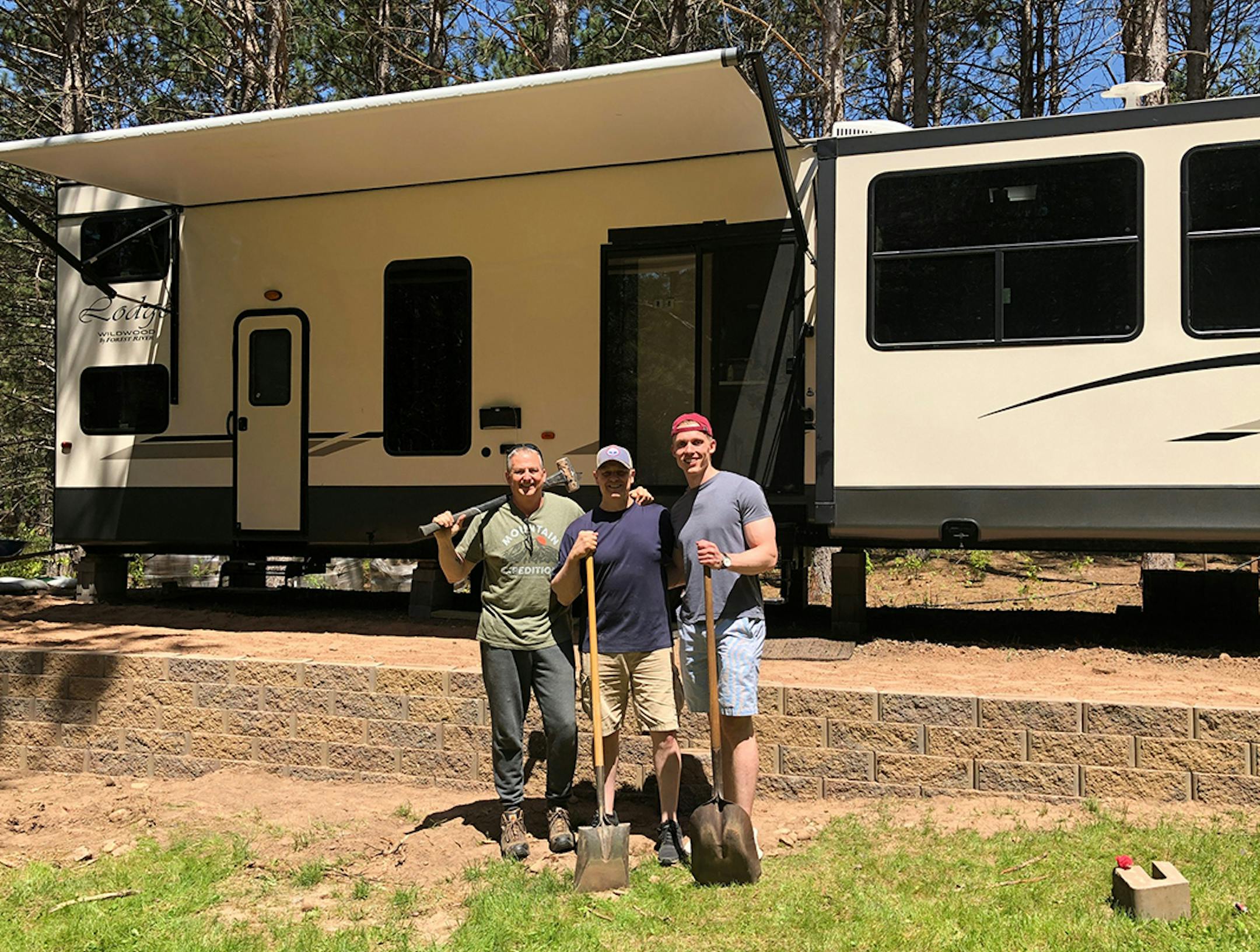 The family "destination trailer" is work base on their land.