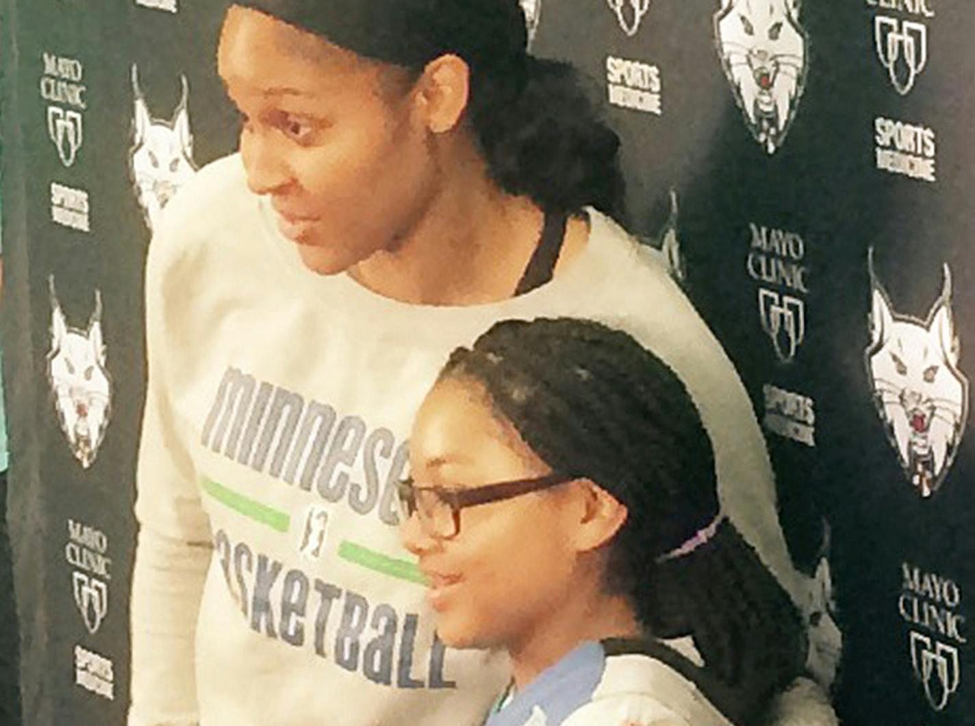 Ariya Smith, 14, visited Maya Moore and the Lynx with the Make-A-Wish-Foundation.