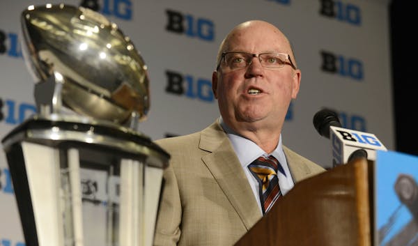 Minnesota head coach Jerry Kill speaks to the media during the NCAA college Big Ten Football Media Day Friday, July 31, 2015 in Chicago. (AP Photo/Pau