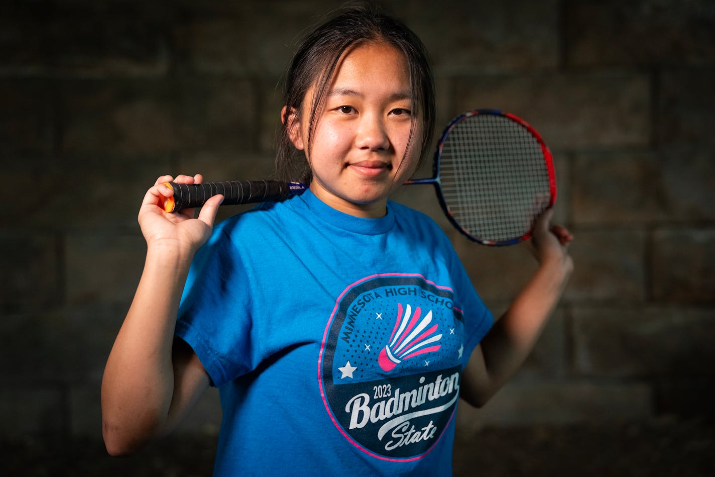 Sunshine Vang, badminton player of the year who is graduating from St. Paul Highland Park High School, is photographed at Como Park in St. Paul, Minn., on Thursday, June 22, 2023. ] SHARI L. GROSS • shari.gross@startribune.com