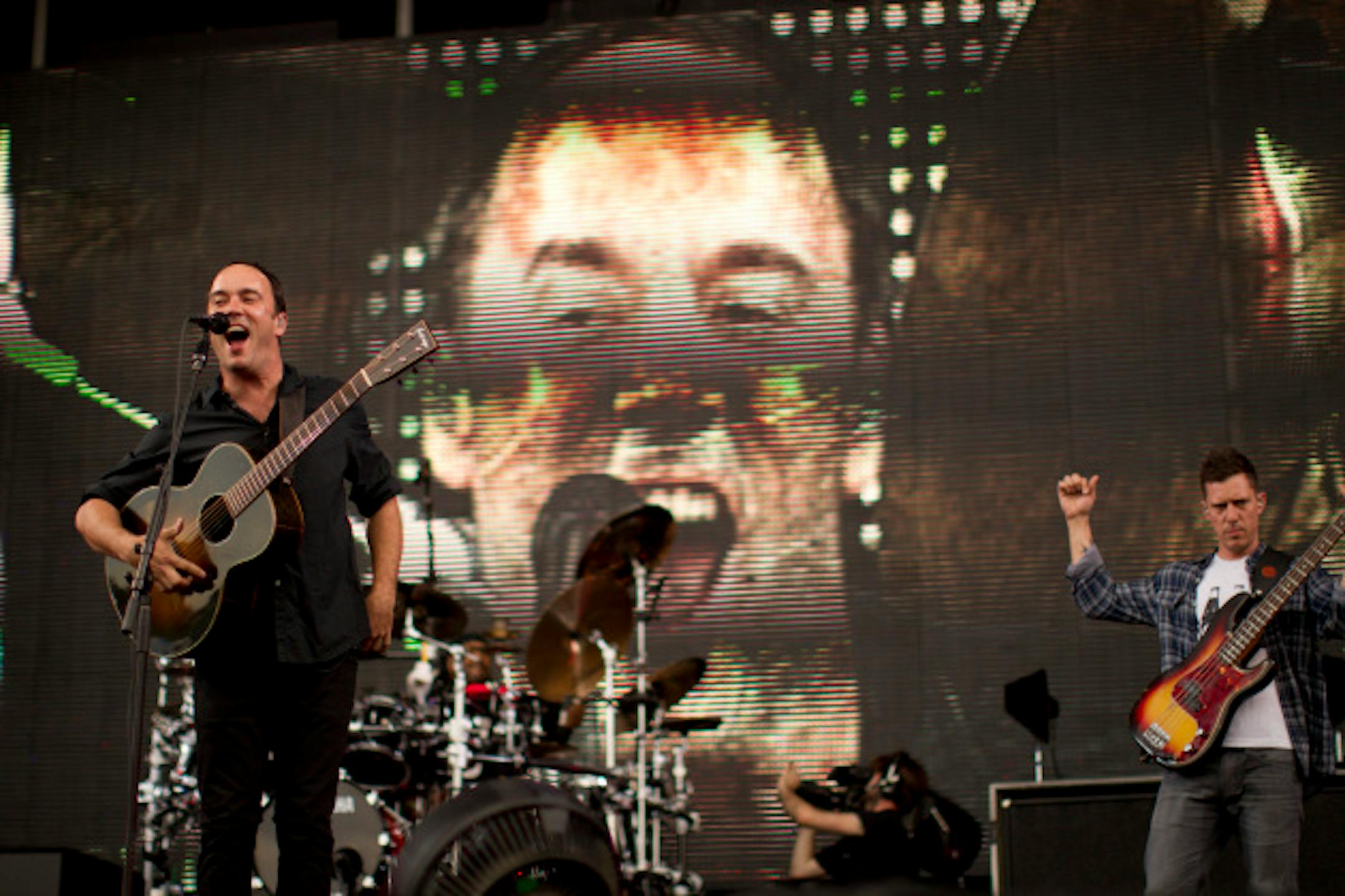 Dave Matthews had a big head playing to 25,000 fans at River's Edge Fest in downtown St. Paul hist last time in town in 2012. / Jeff Wheeler, Star Tribune