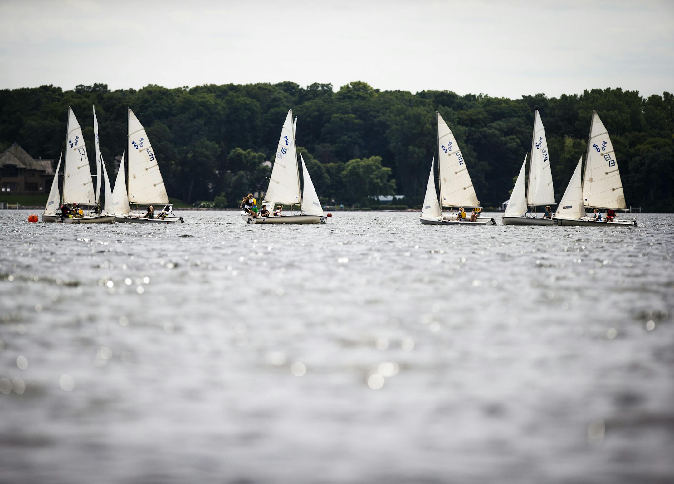 A group of teens sailed on Lake Minnetonka as part of a Wayzata Community Sailing Center summer camp class on Thursday in Wayzata.