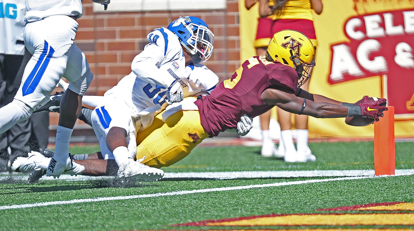 True freshman Tyler Johnson has six receptions in his first two games for the Gophers. One was for a touchdown.