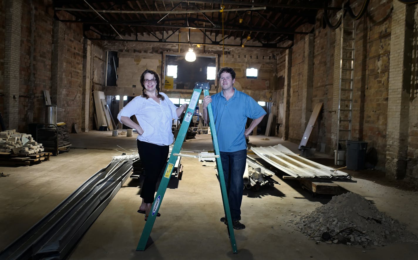 Ryan and Tina North, who met while performing in Tony and Tina's wedding 20 years ago, are working to renovate the old Garden movie theater on W. 7th in St. Paul into a live performance venue. They also are working to reassure neighbors worried about parking and the couple's desire to get a liquor license for 100-year-old building.] Richard Tsong-Taatarii/rtsong-taatarii@startribune.com