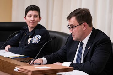 Mendota Heights Police Chief Kelly McCarthy, who chairs the POST Board, and POST Board Executive Director Erik Misselt testified in 2020 at a legislat