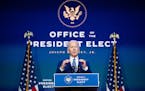 President-elect Joe Biden speaks at The Queen theater in Wilmington, Del., on Nov. 9, 2020. The incoming administration has proposed a series of chang