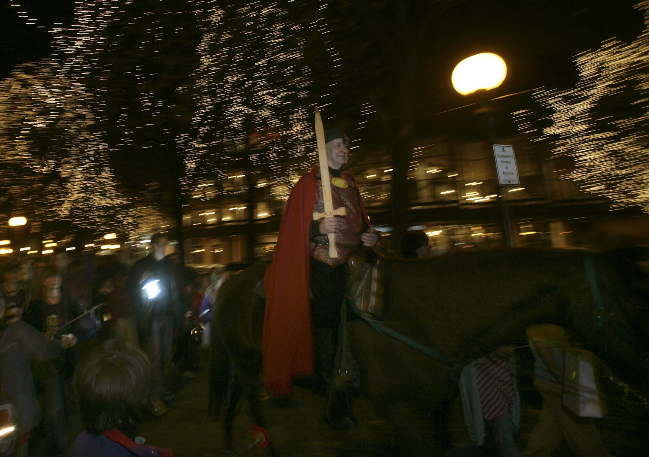 joel koyamaïjkoyama@startribune.com martin1112 Landmark Center, St. Paul, MN-St. Martin's Day Celebration Steve Budas (riding horse) of Minneapolis plays St. Martin as 400-450 people walk with their laterns around Rice Park in St. Paul. Around November 11 each year the Catholic Church celebrates St. Martin's day. Bishop Martin became a Saint after he tore his cape apart and gave it to a beggar so he would not freeze to death. It was Christ who appeared before Martin to reveal that he was th