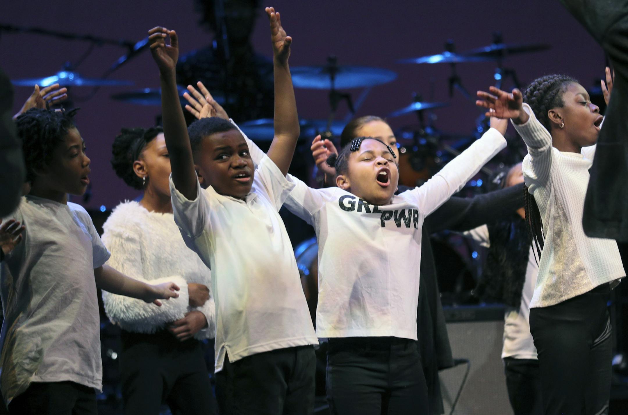 Children from the Billingsley School of Music and Arts performed for a full house at Govenor Dayton's final Martin Luther King Jr. Day Celebration at the Ordway in St. Paul. The celebration included a youth rally, musical acts, and an awards ceremony honoring Minnesotans who are making a difference. This is the 32nd Annual MLK Celebration put on by the Governor's Council.
BRIAN PETERSON &#xef; brian.peterson@startribune.com
St. Paul, MN 01/15/18