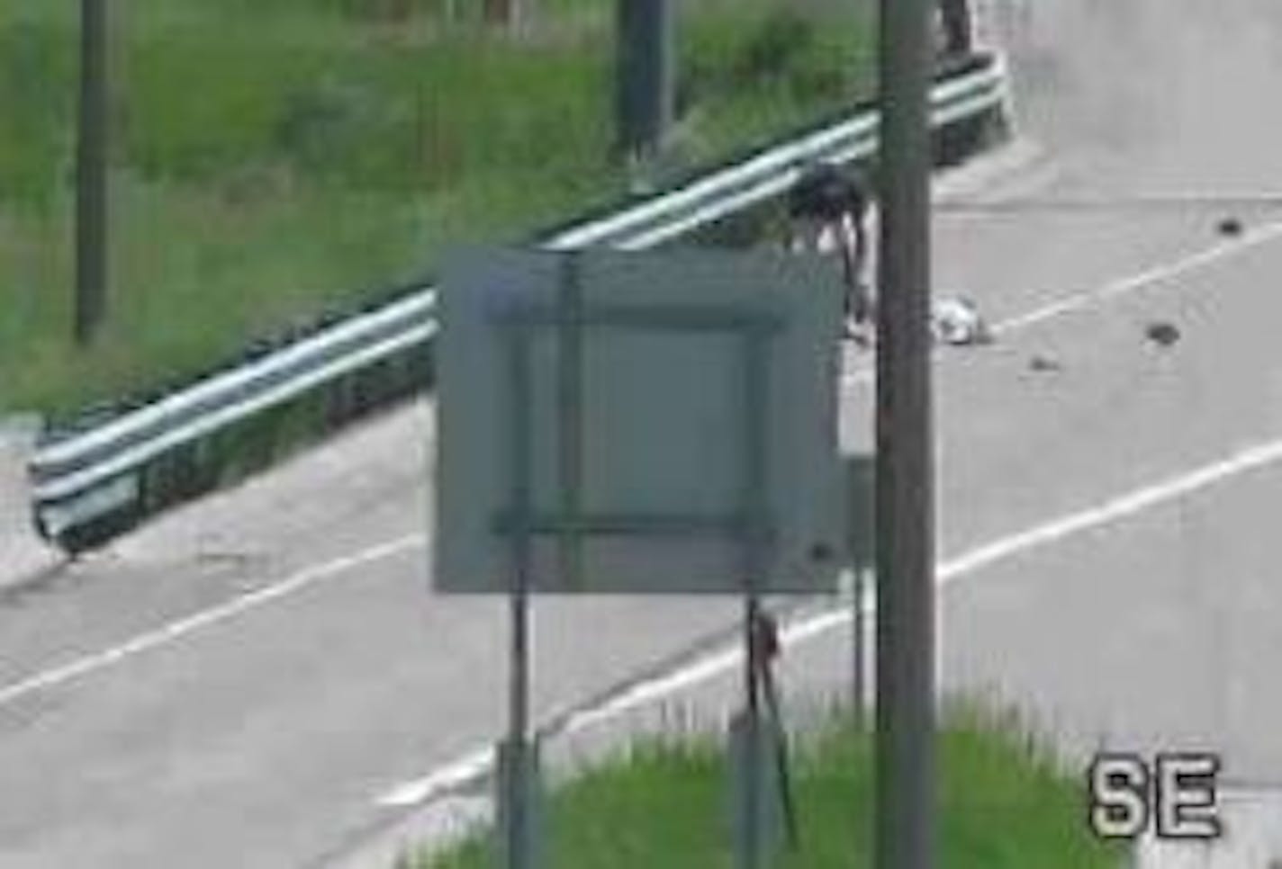 A sign obscured the traffic camera view of a bicyclist who was run over on a Hwy. 36 exit ramp.
Credit: MnDOT