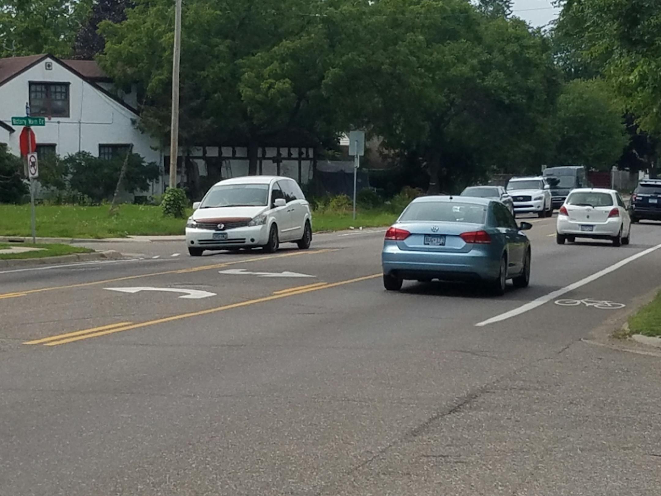Drivers have been using center left turn lanes on Osseo Road as a passing lane. They will be removed under a plan to rebuild the road in 2022.