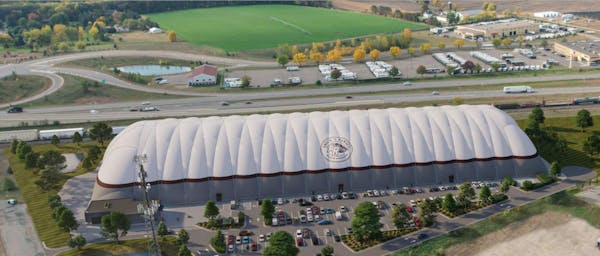 A rendering of the proposed Anoka Ramsey Athletic Association’s sports dome in Ramsey.
