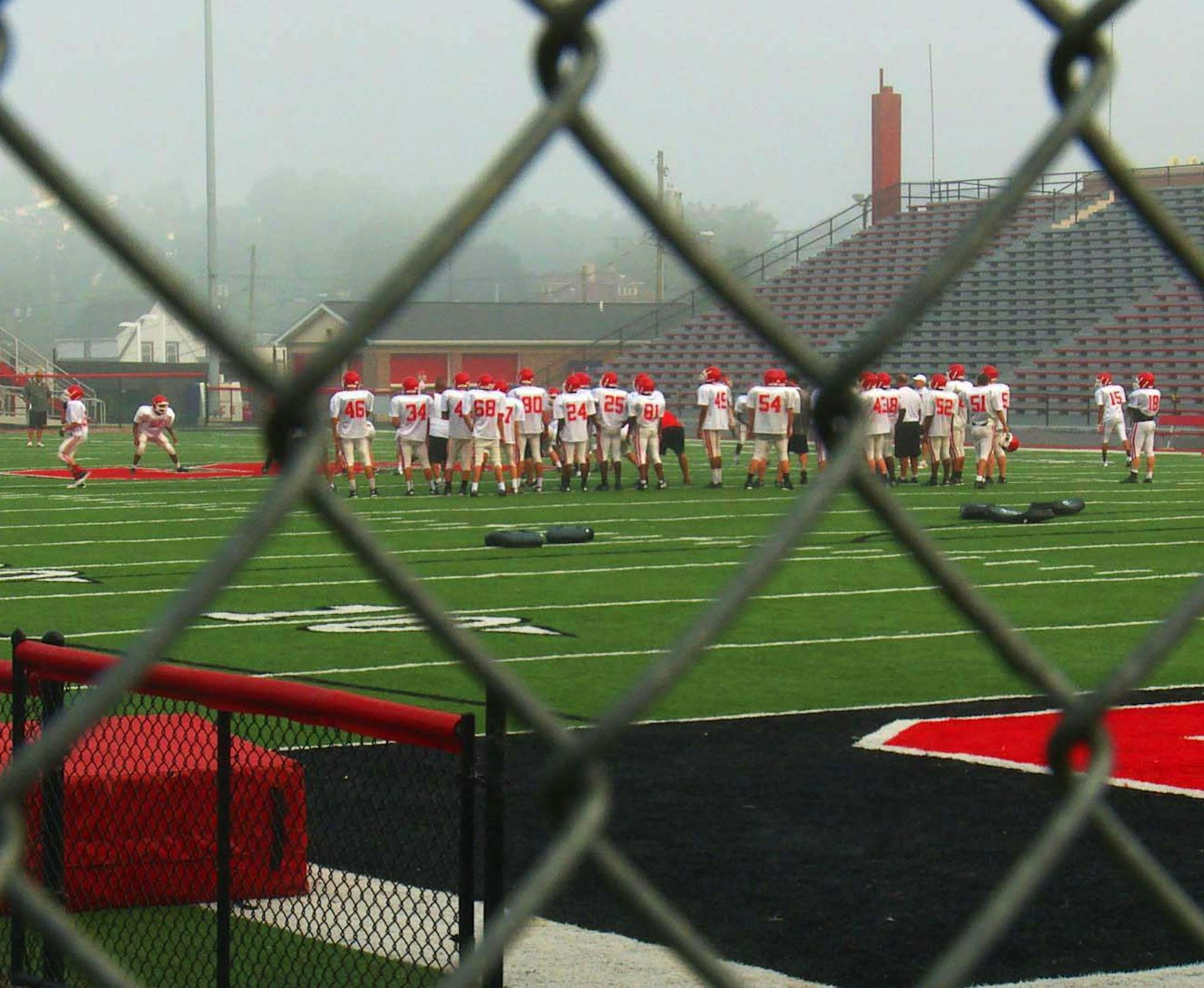Members of the Steubenville, Ohio, High School football team in "Roll Red Roll." Photo by Matt Bockleman