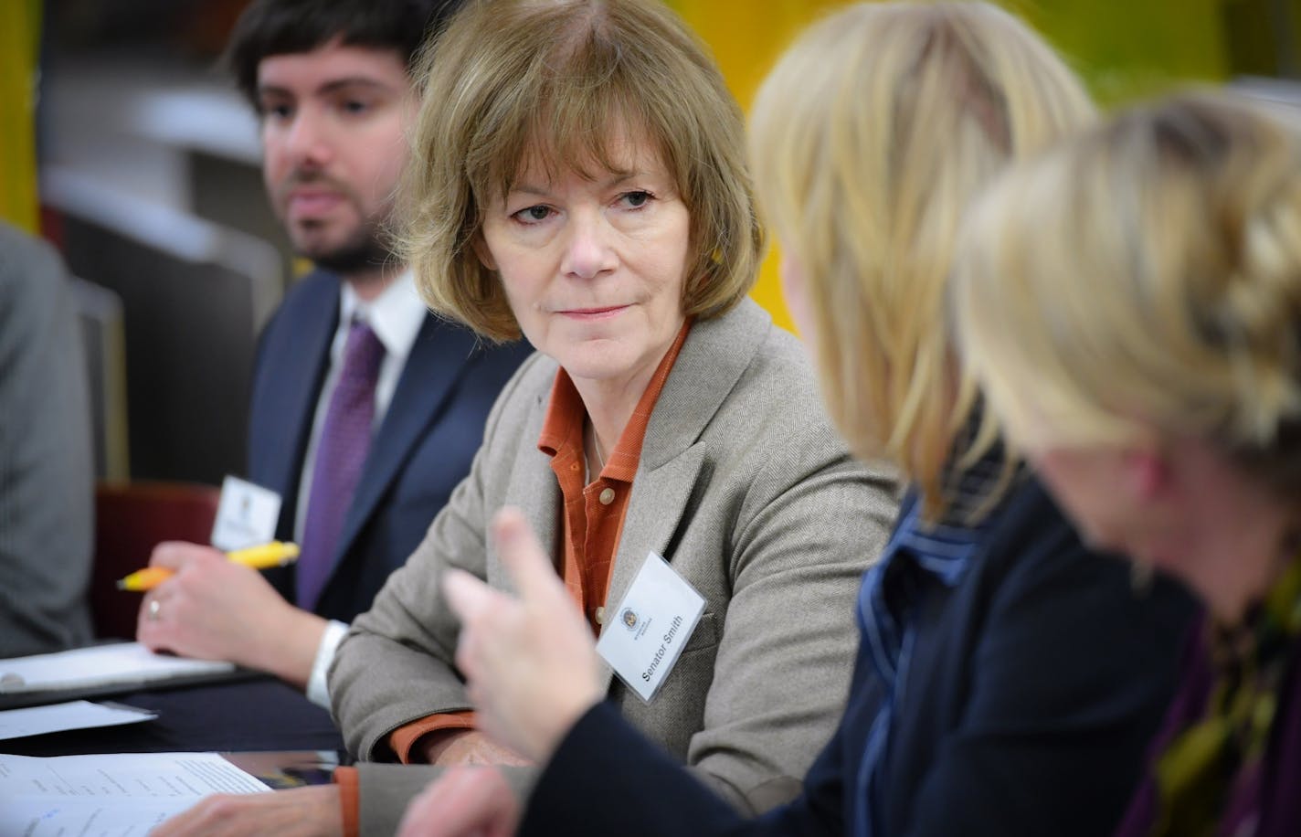 Sen. Tina Smith made her first home-state public appearance as a U.S. senator earlier this month at Wyoming Machine in Stacy.