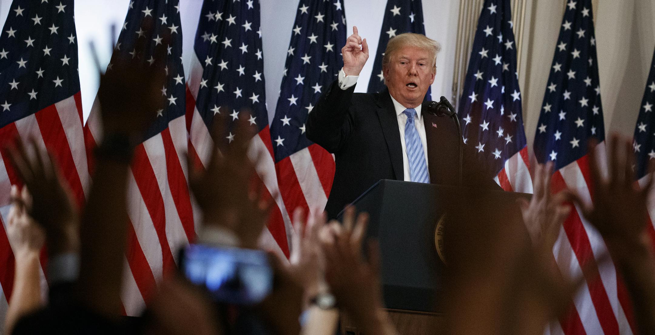 President Donald Trump speaks during a news conference at the Lotte New York Palace hotel during the United Nations General Assembly, Wednesday, Sept. 26, 2018, in New York. (AP Photo/Evan Vucci)
