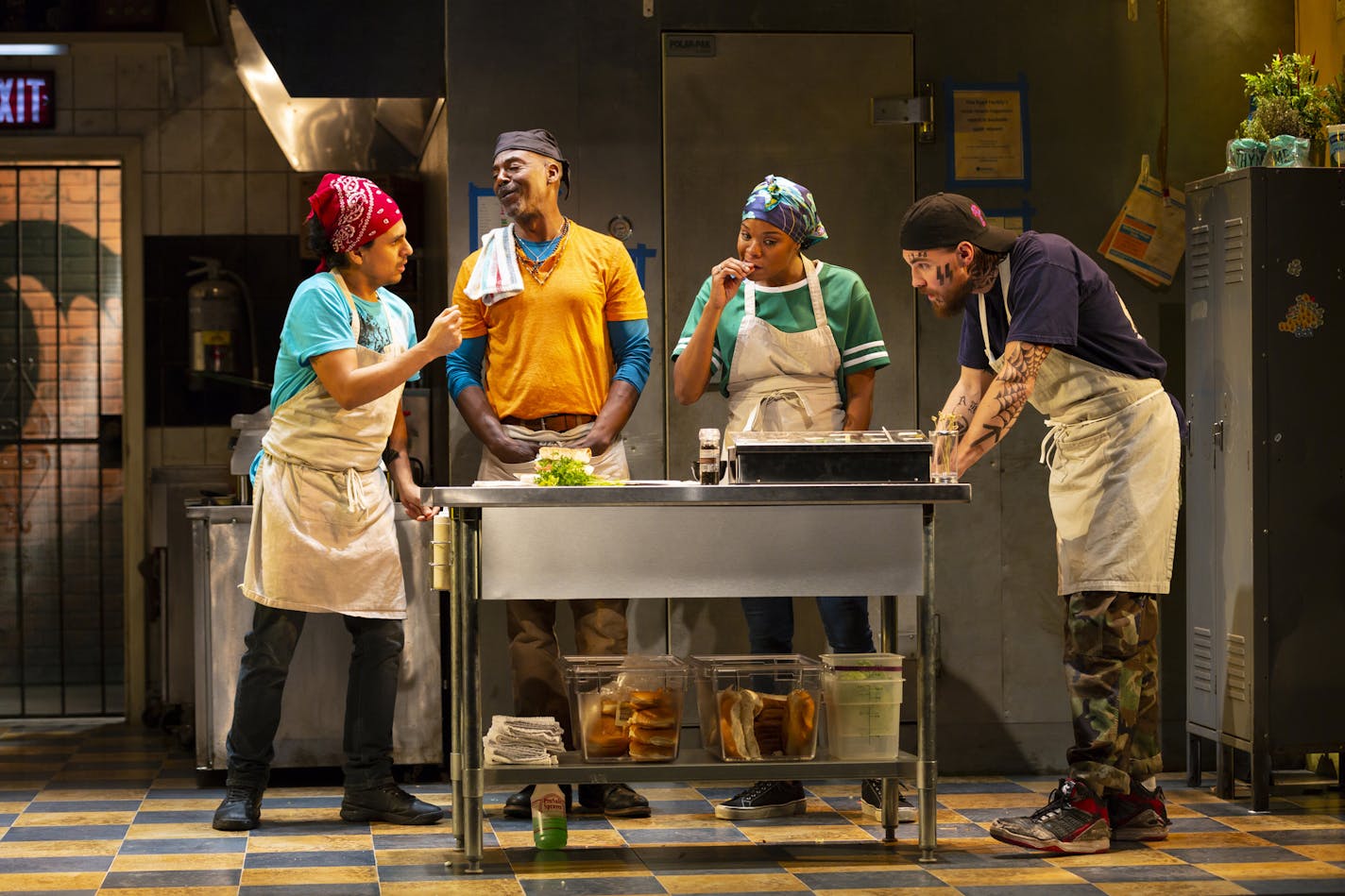 Reza Salazer, John Earl Jelks, Dame Jasmine Hughes and Andrew Veenstra in "Floyd's" at the Guthrie Theater. ORG XMIT: MIN1907311545390471