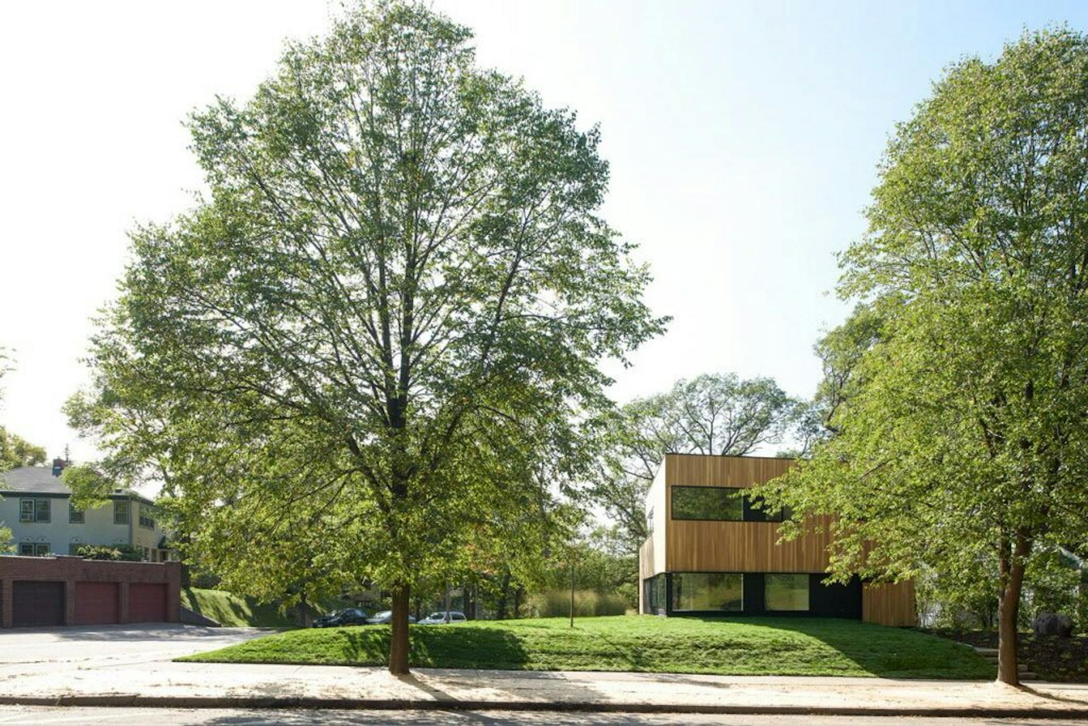 The house was designed by D/O to preserve mature oak trees.