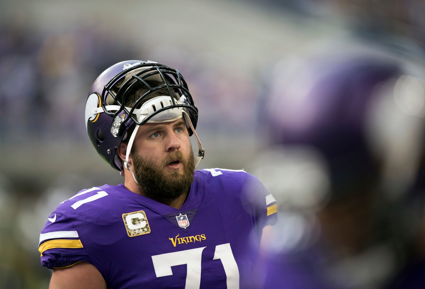 Vikings tackle Riley Reiff's left ankle was not broken in Sunday's game against Carolina, but the extent of his injury and how long he might be out is still unclear.