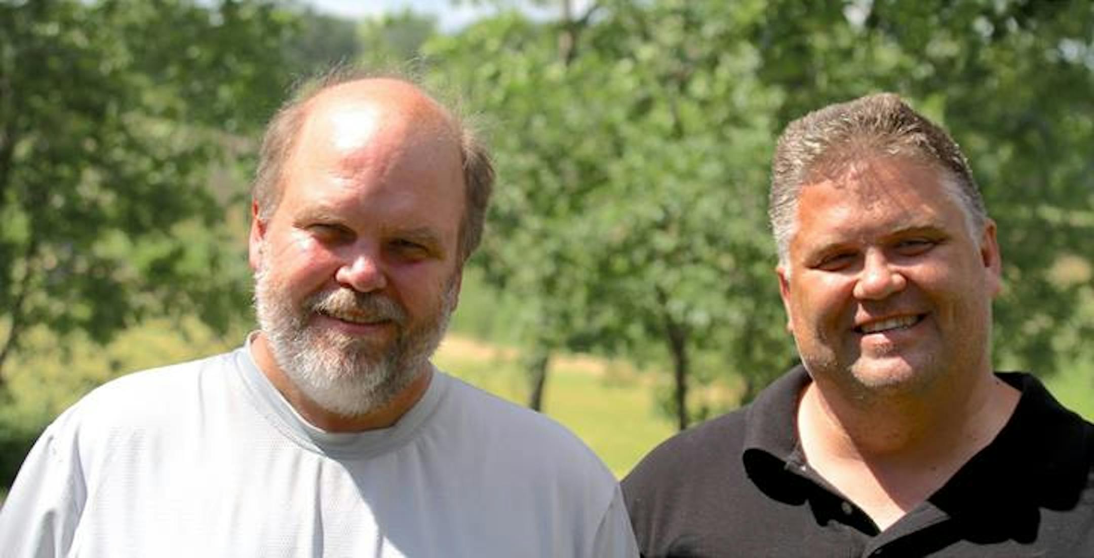 Scott Patrick, right, and his brother Mike Brue from Brue's Facebook page.