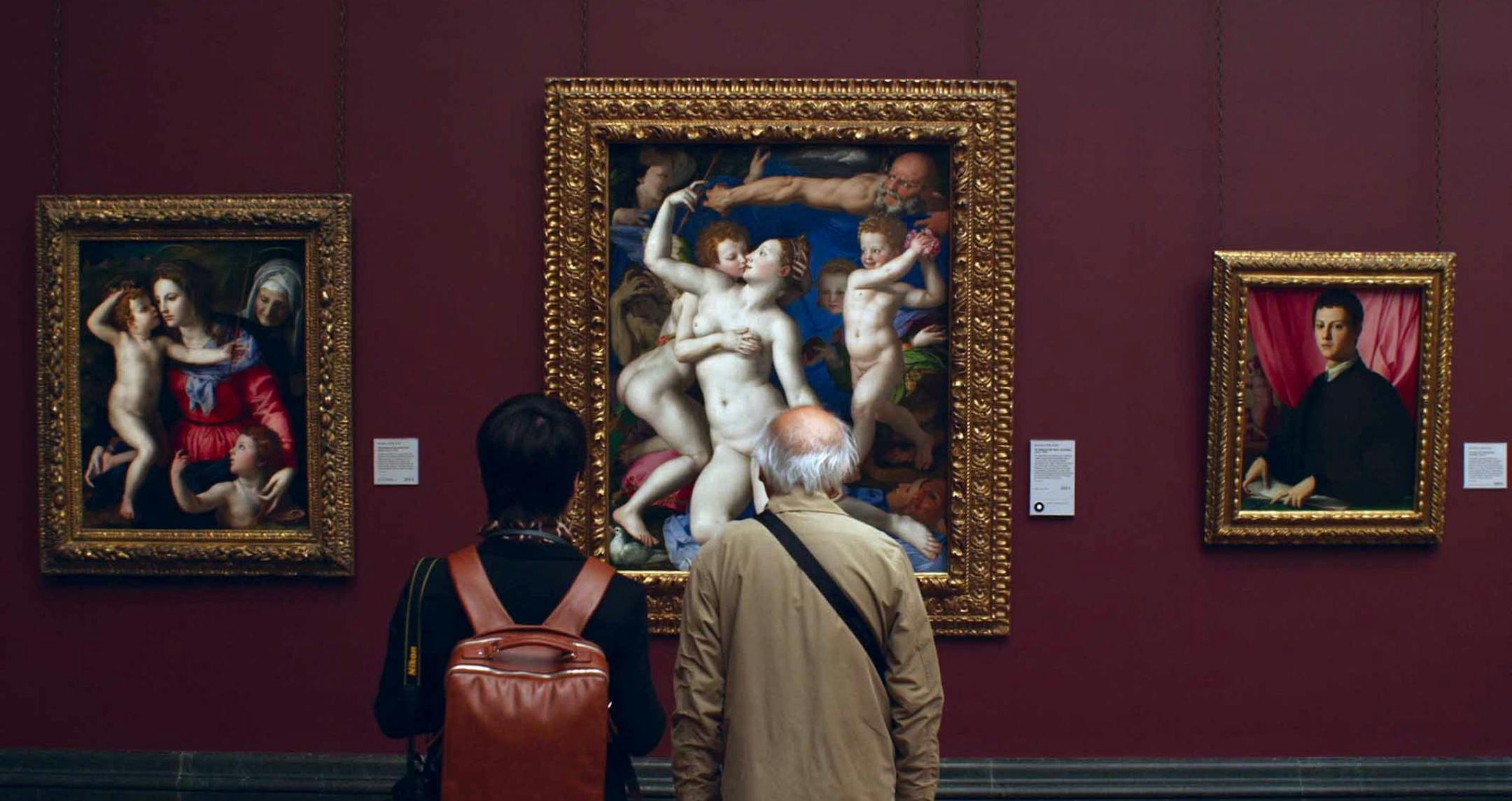 In an undated handout photo, a scene from “National Gallery,” a documentary film directed by Frederick Wiseman. With cool intelligence, Wiseman guides viewers through a stately London museum and past its masters, pausing to listen to what becomes a museum-wide conversation on form, content and context. (Zipporah Films via The New York Times) -- NO SALES; FOR EDITORIAL USE ONLY WITH STORY SLUGGED GALLERY FILM REVIEW. ALL OTHER USE PROHIBITED.