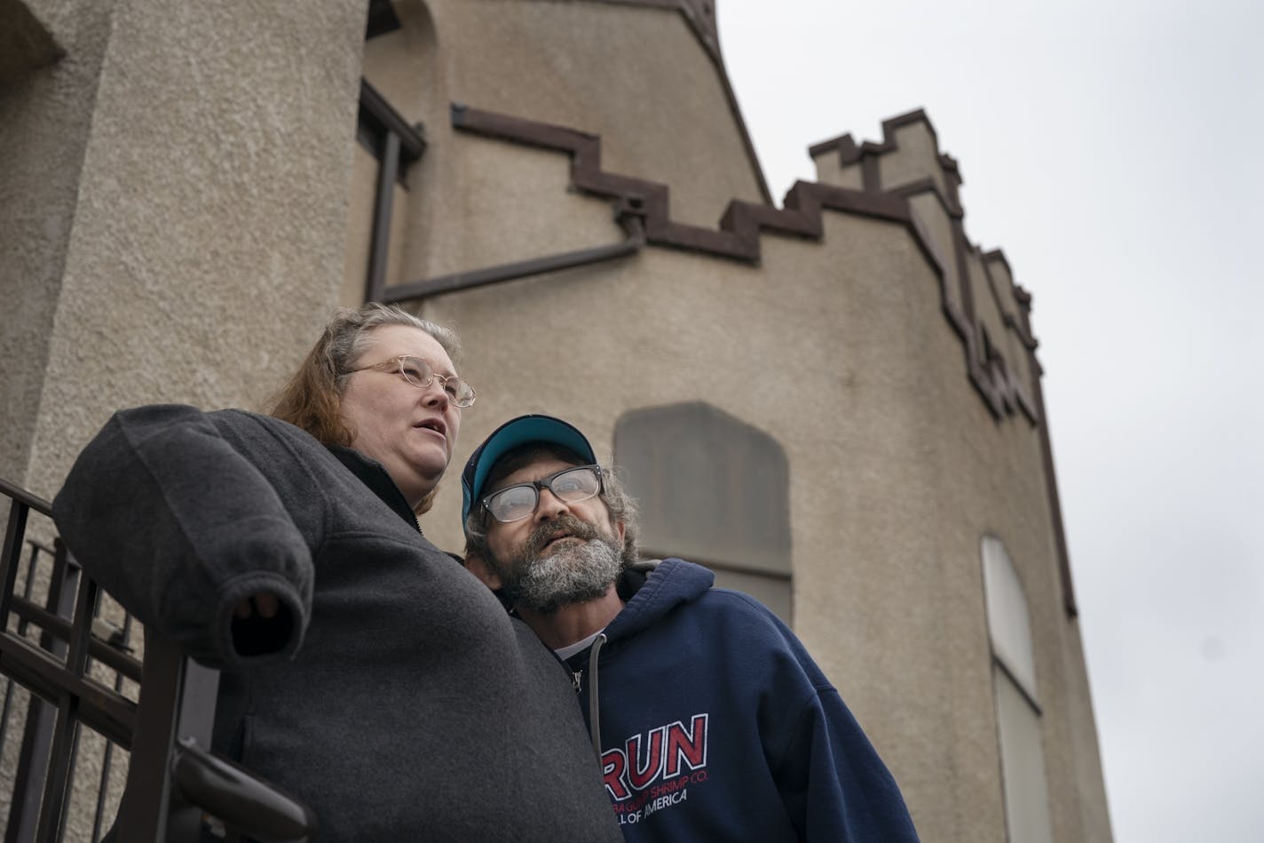 A portrait of Carmen Aspling, 40 and her fiancé John Sapp 38, at the Simpson Housing Services shelter.