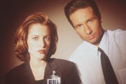 Gillian Anderson, left, and David Duchovny, right, from the television show "The X-Files."