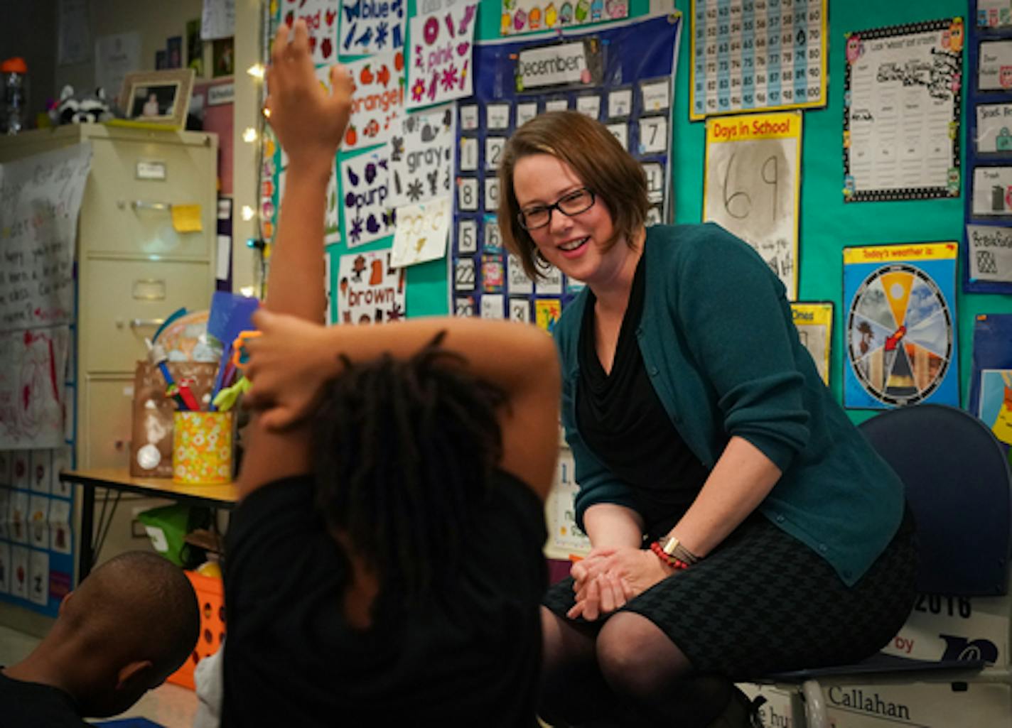 On Friday, December 20, 2019, State Demographer Susan Brower spoke to Greta Callahan's kindergarten class at Bethune Elementary School in Minneapolis about the 2020 Census.