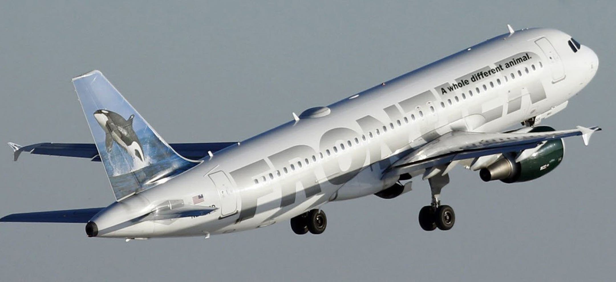 Winglets, the small vertical extensions at the end of the wing of an aircraft, are shown on a Frontier Airlines jet, Feb. 11, 2014 at Mitchell Airport in Milwaukee, Wis. (Mark Hoffman/Milwaukee Journal Sentinel/TNS) ORG XMIT: 1231504