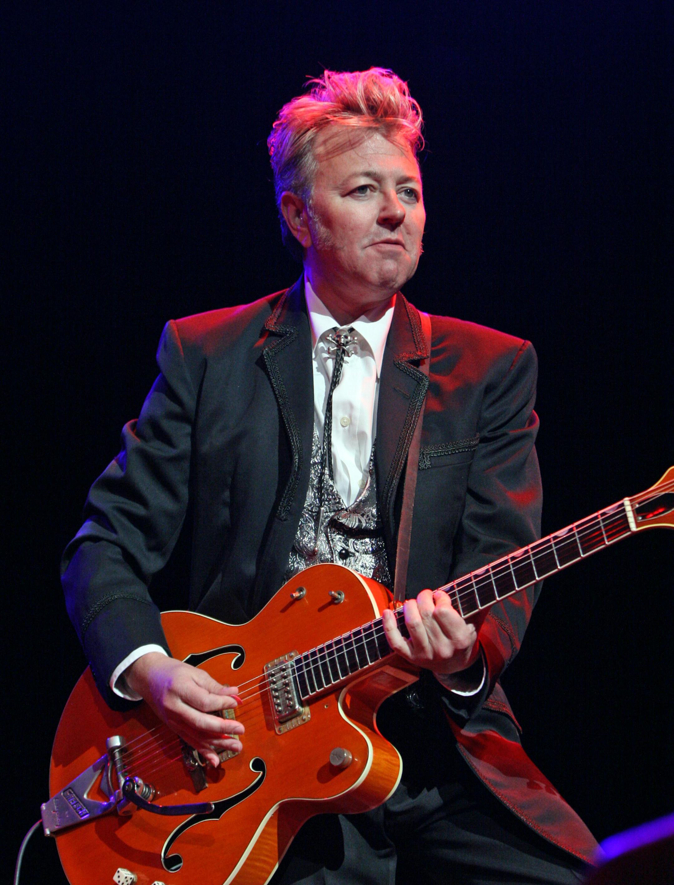 Brian Setzer, playing with the reunited 'Stray Cats' at the Xcel center as part of the ' Jackfest' tour in July, 2007.