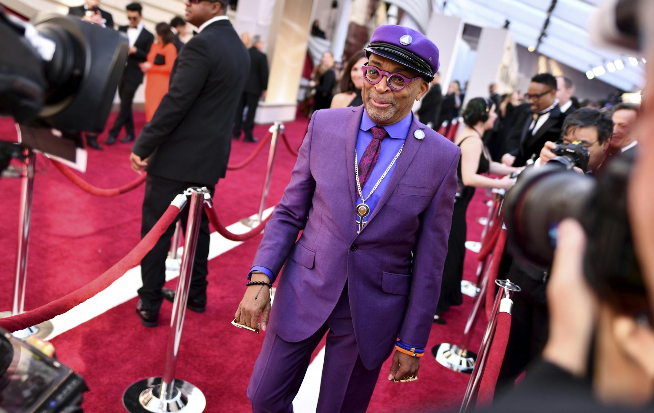 Spike Lee arrives at the Oscars on Sunday, Feb. 24, 2019, at the Dolby Theatre in Los Angeles.