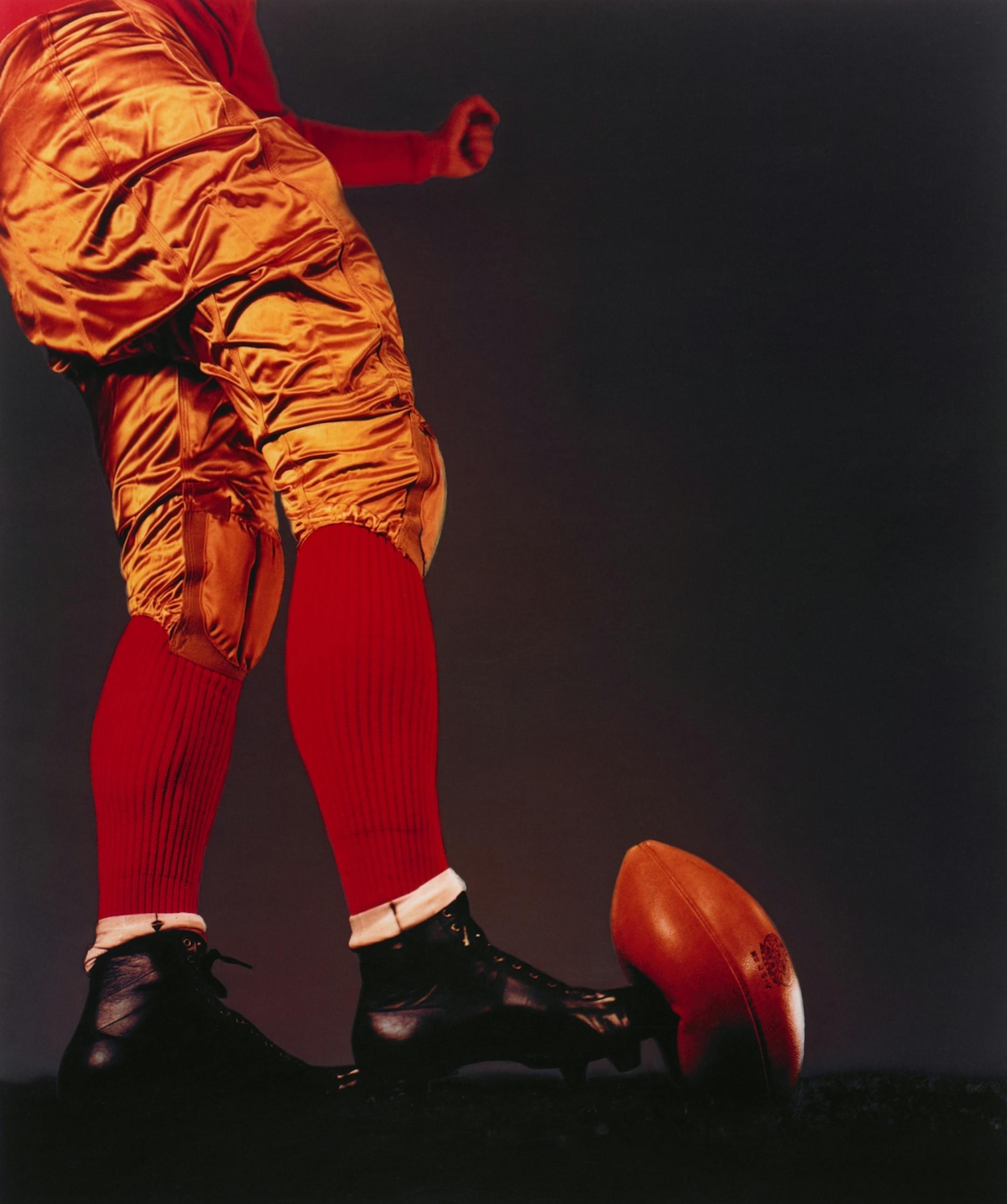 In 1938, Harold Eugene Edgerton used electronic flash to capture "Football Kick."