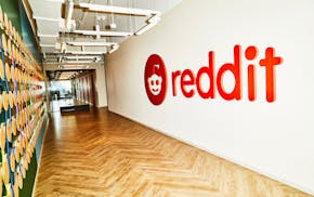 FILE - A hallway at Reddit's office in New York on May 23, 2023. Reddit priced its shares at $34 for its initial public offering, the New York Times r