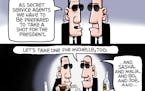 Sack cartoon: Secret Service