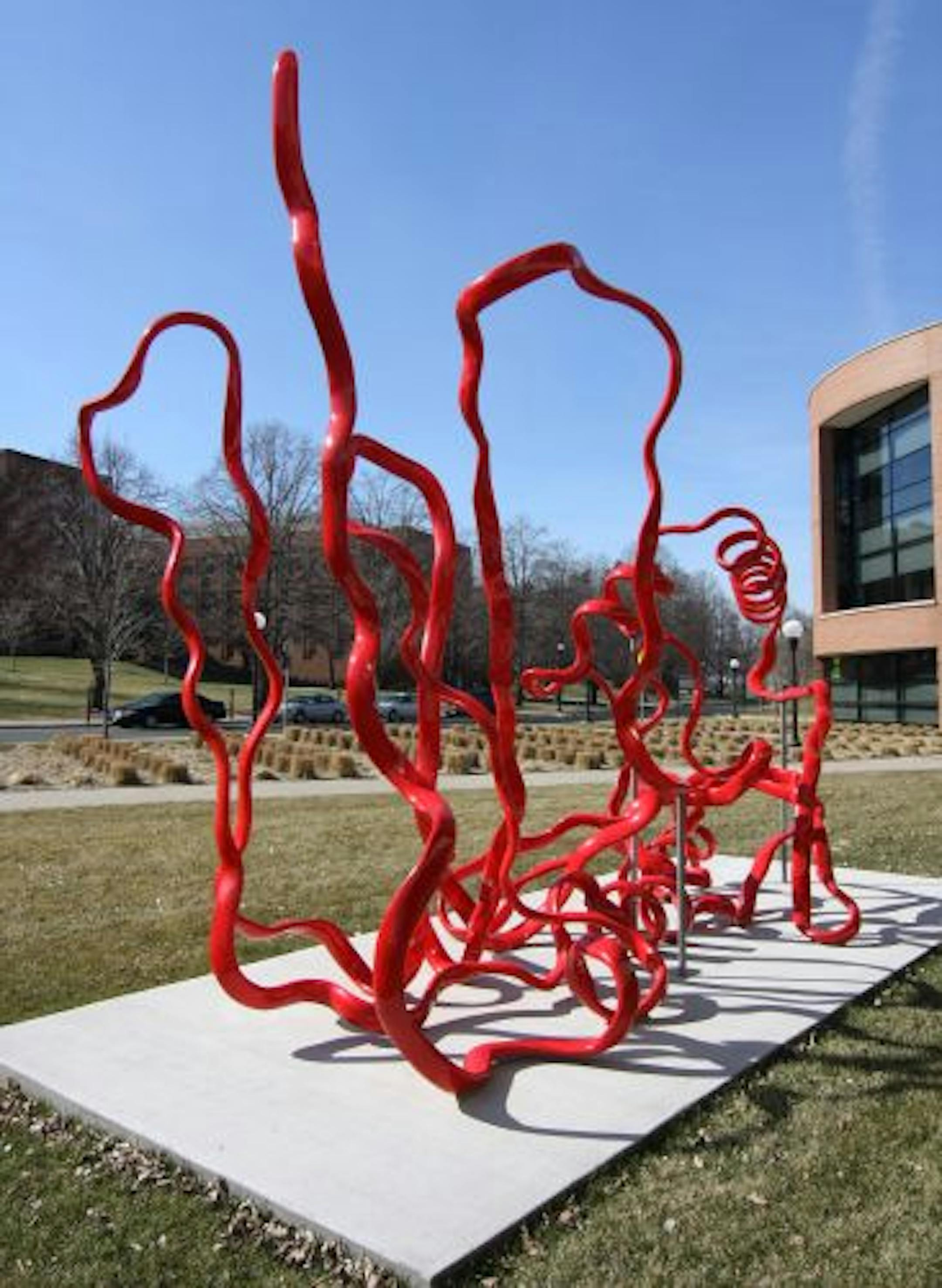 A sculpture by Eduardo Kac, inspired by petunia DNA, is on permanent display on the U's St. Paul campus. Kac is well known for his work with bio-art and technology. His most famous creation was Alba, a white rabbit genetically modified to glow green.
