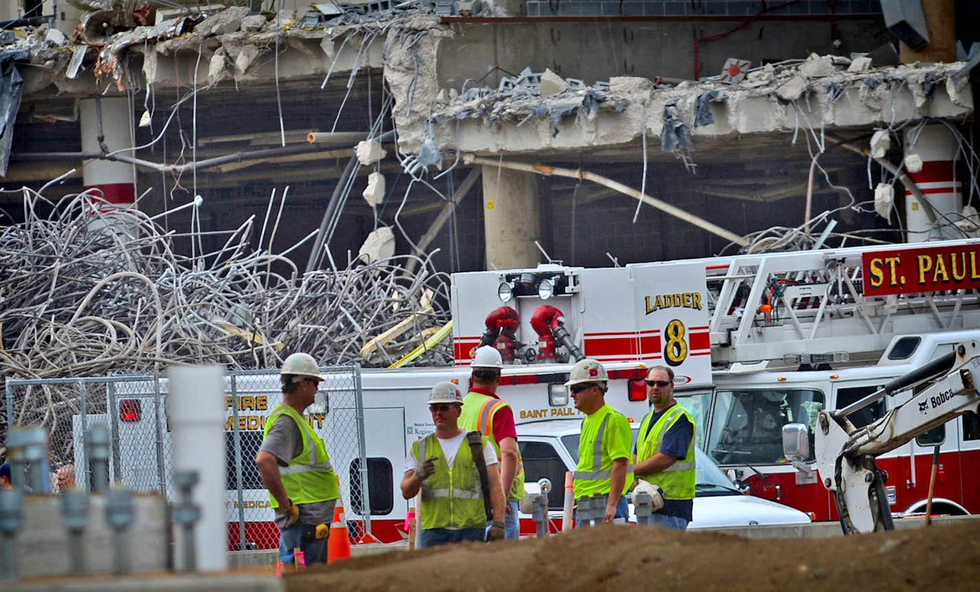 A worker was killed Tuesday while demolishing the site of the new St. Paul Saints ballpark in Lowertown.