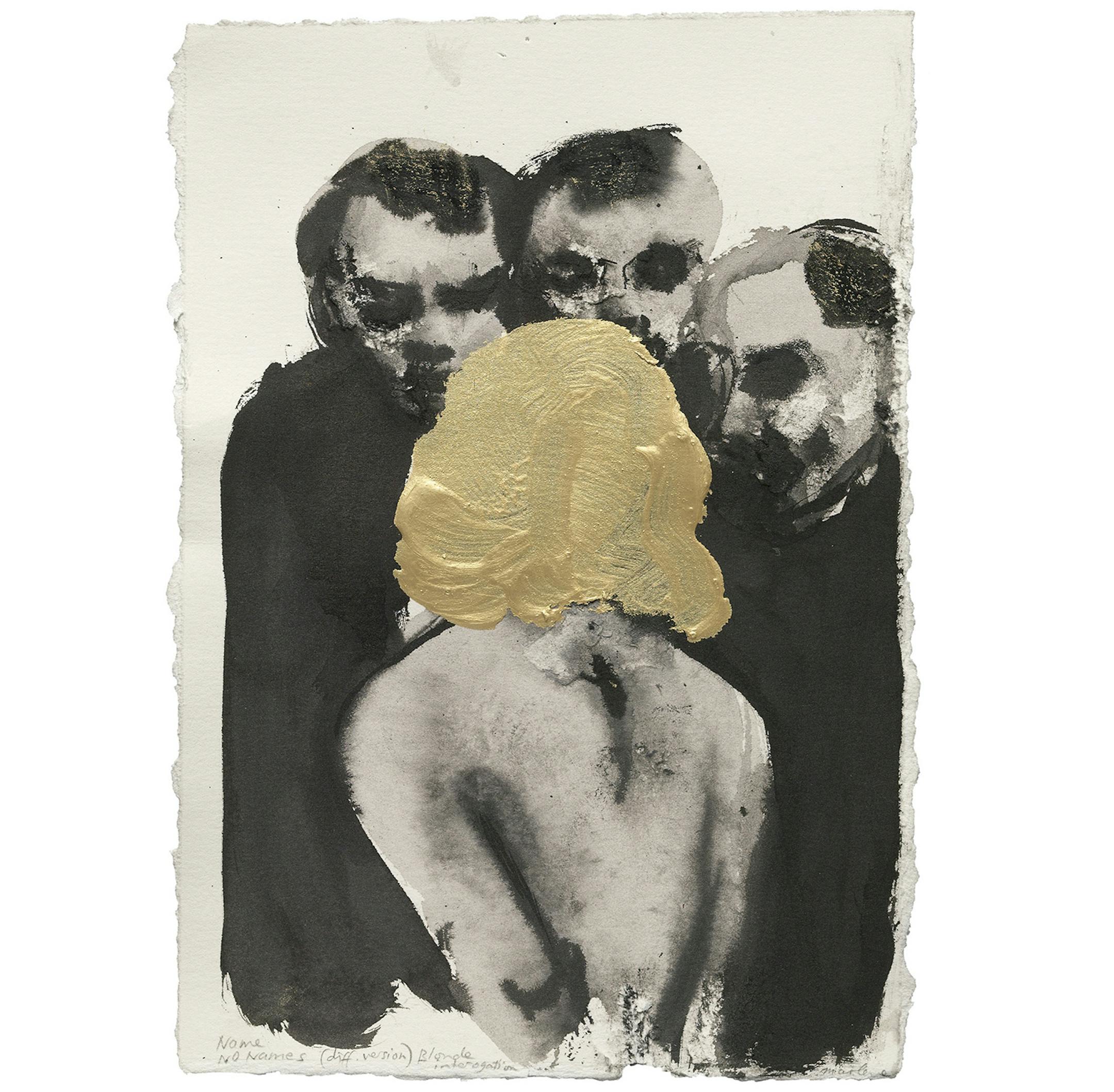 Marlene Dumas Name No Names, 2005 Ink, metallic acrylic on paper 12 3/16 x 8 7/16 in Private collection &#xa9; Marlene Dumas
