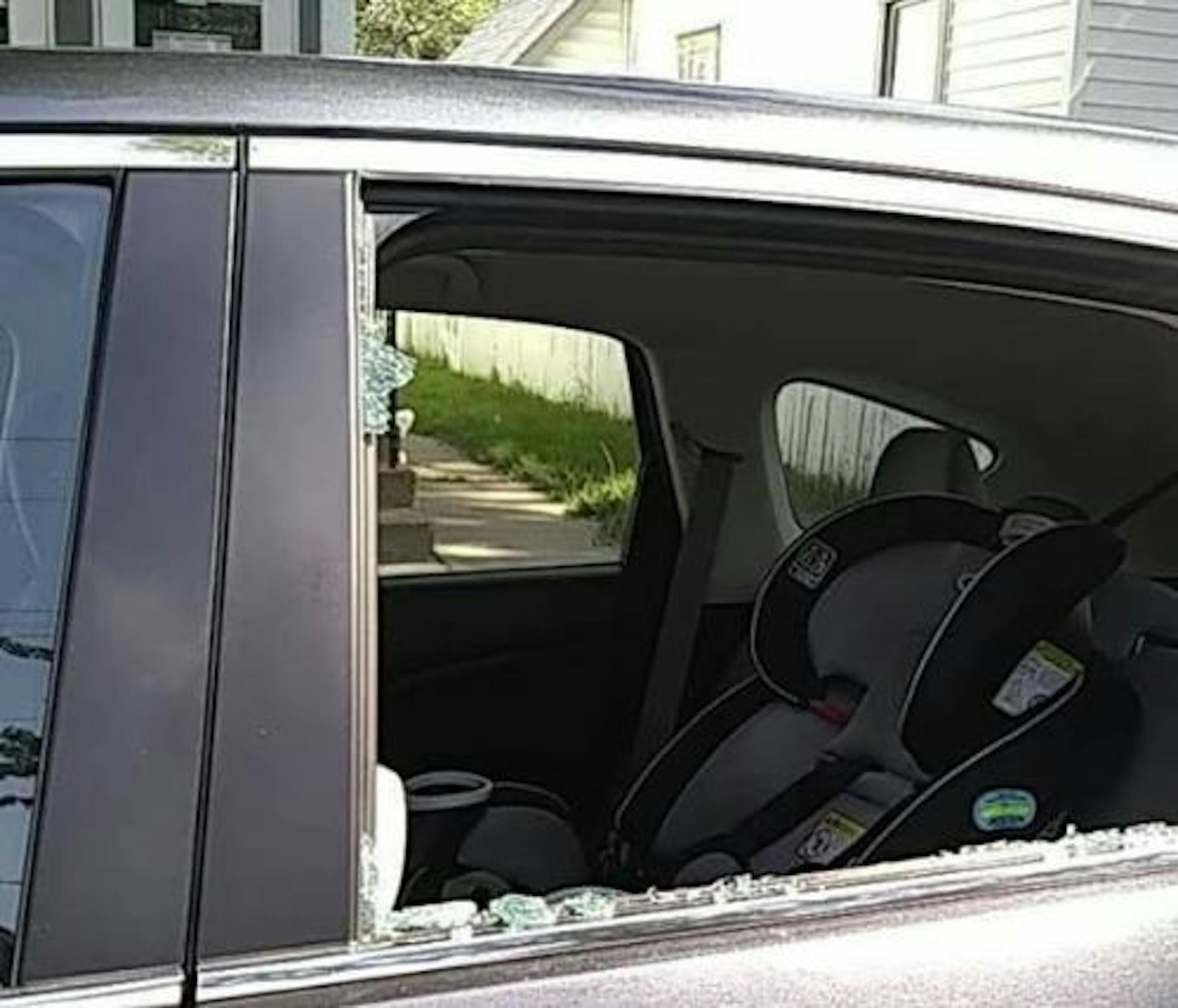 This vehicle was one of many to be vandalized over the weekend in one section of northeast Minneapolis.