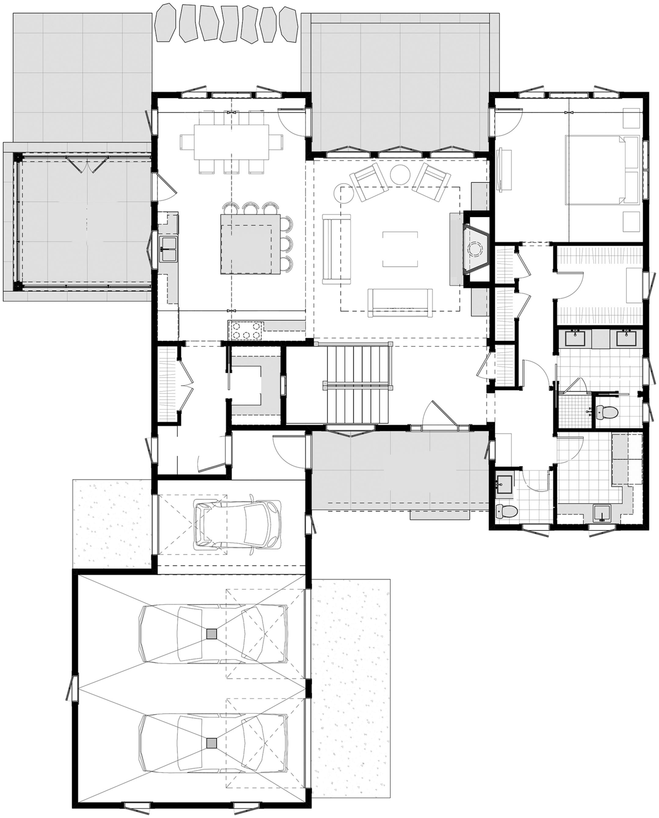 Home plan: New-fashioned farmhouse has lower-level family room