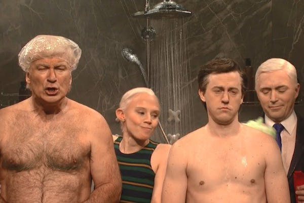 Alec Baldwin returned to "Saturday Night Live" for the cold open Saturday.