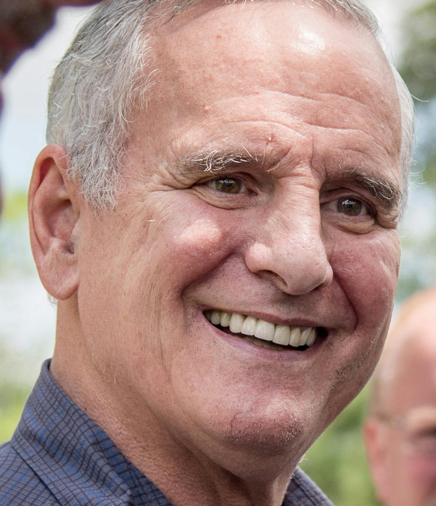 Governor Mark Dayton met with Minnesota Power CEO Al Hodnik, left and Dutch Cragun, owner of Cragun's Resort he came to Nisswa, MN to survey the damage from recent storms. ] GLEN STUBBE * gstubbe@startribune.com Friday, July 17, 2015