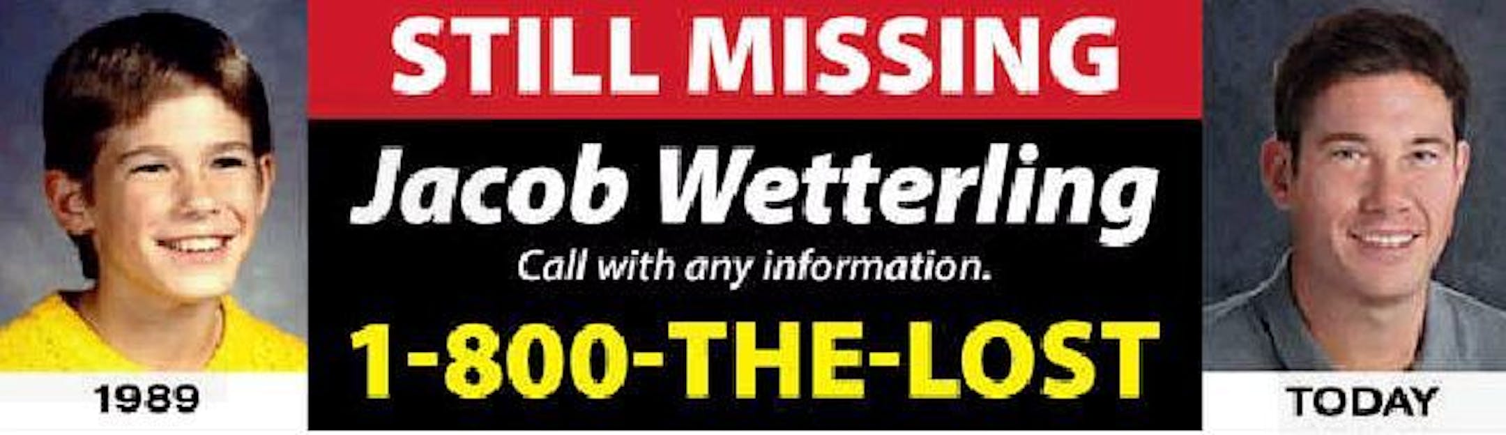 Billboard seeking information about Jacob Wetterling.
