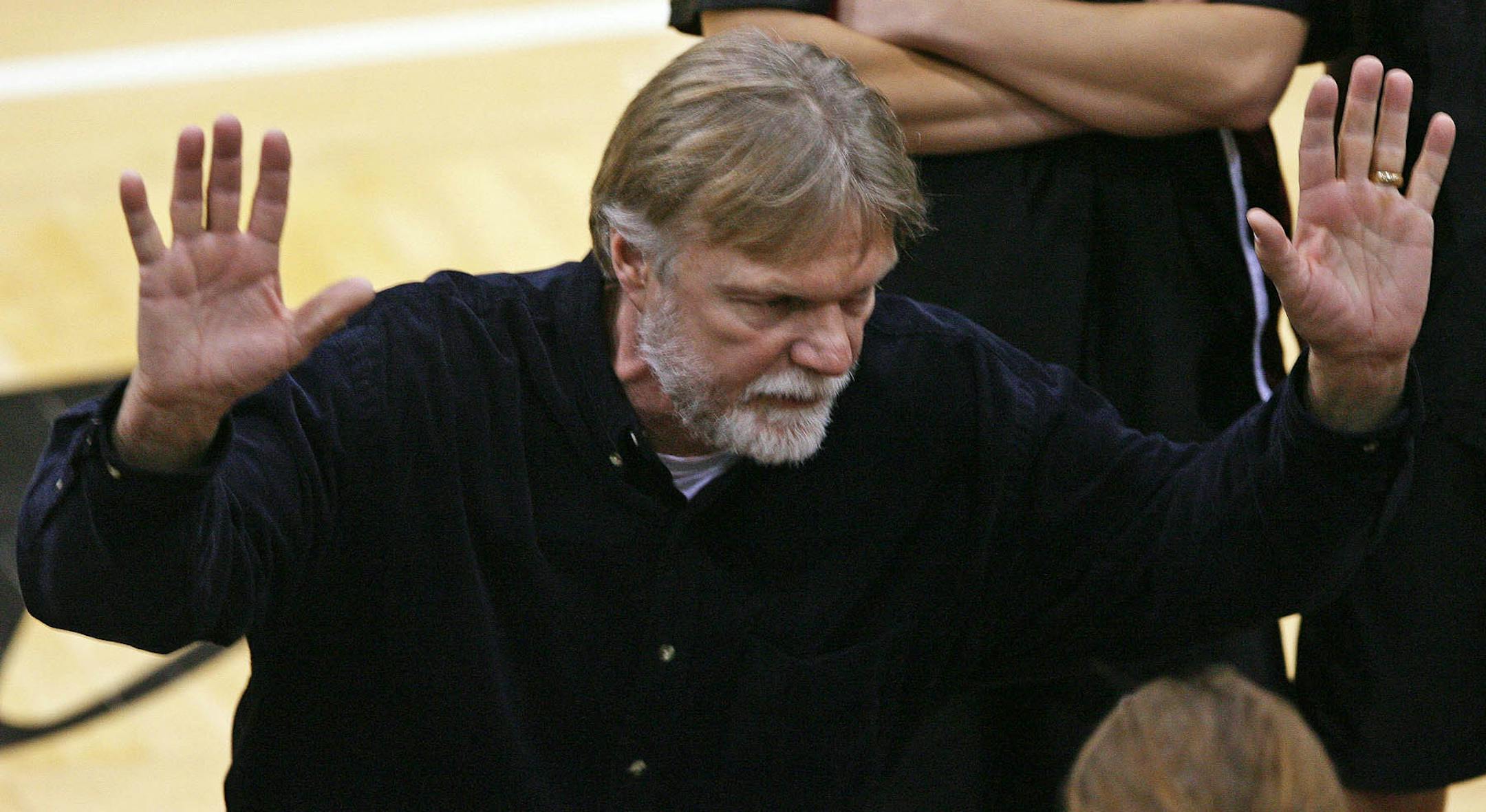 MARLIN LEVISON * mlevison@startribune.com Assign. #00001372A St. Paul, MN January 25, 2008] GENERAL INFORMATION: The New Prague Trojans girls basketball team is enjoying a successful year on the court. We photograph them playing a recent game against Shakopee. . IN THIS PHOTO: New Prague head basketball coach Ron Gunderson.