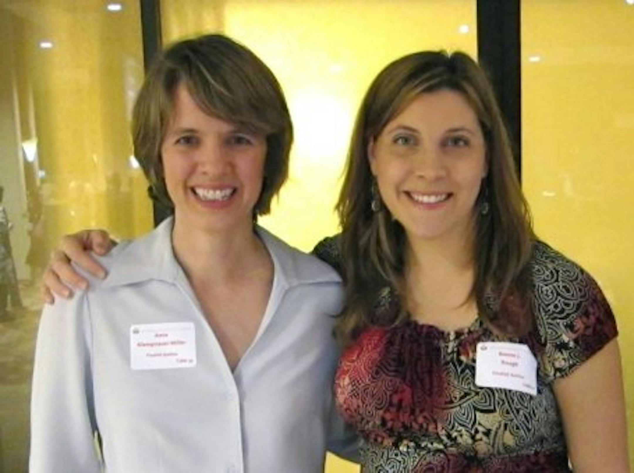 Memoir finalist Amie Klempnauer Miller, and memoir winner Bonnie J. Rough