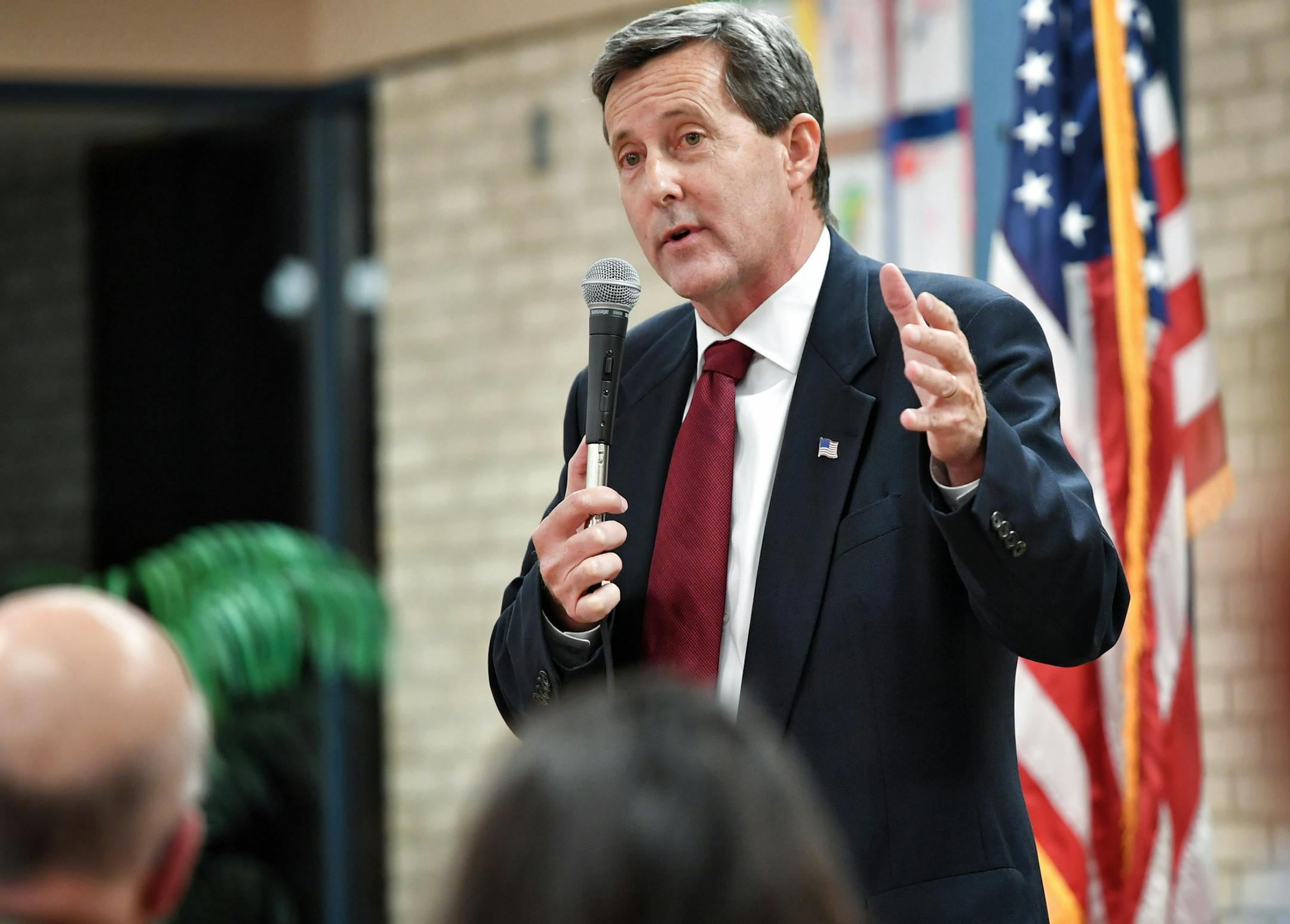 Republican candidate for Governor Keith Downey spoke at the SD49 candidate forum. ] GLEN STUBBE ï glen.stubbe@startribune.com Tuesday, January 23, 2018 Four GOP Governor candidates spoke at the January Senate District 49 dinner program, Hennepin County Commissioner Jeff Johnson, MN Representative Matt Dean, former MN GOP Chair Keith Downey, educator and Naval Reservist Phillip Parrish, and a representative of Woodbury mayor Mary Giuliani Stephens