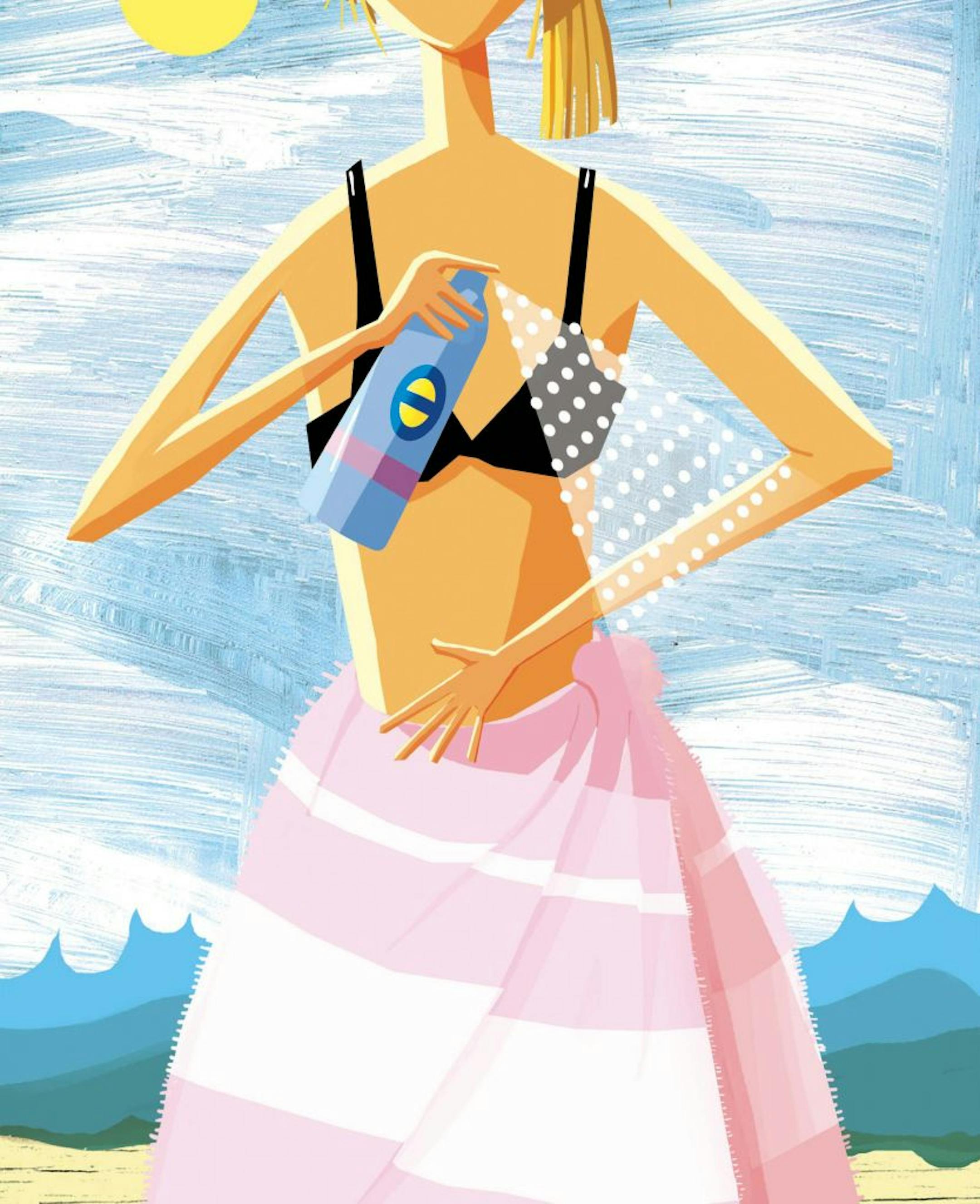 In a study published in November in the journal Cancer Research, scientists found that nanoparticles of titanium dioxide caused genetic damage in mice that typically raises the risk of cancer. But the researchers said the nanoparticles cannot go through skin, so they recommended lotion sunscreens rather than spray-ons, which can be inhaled.