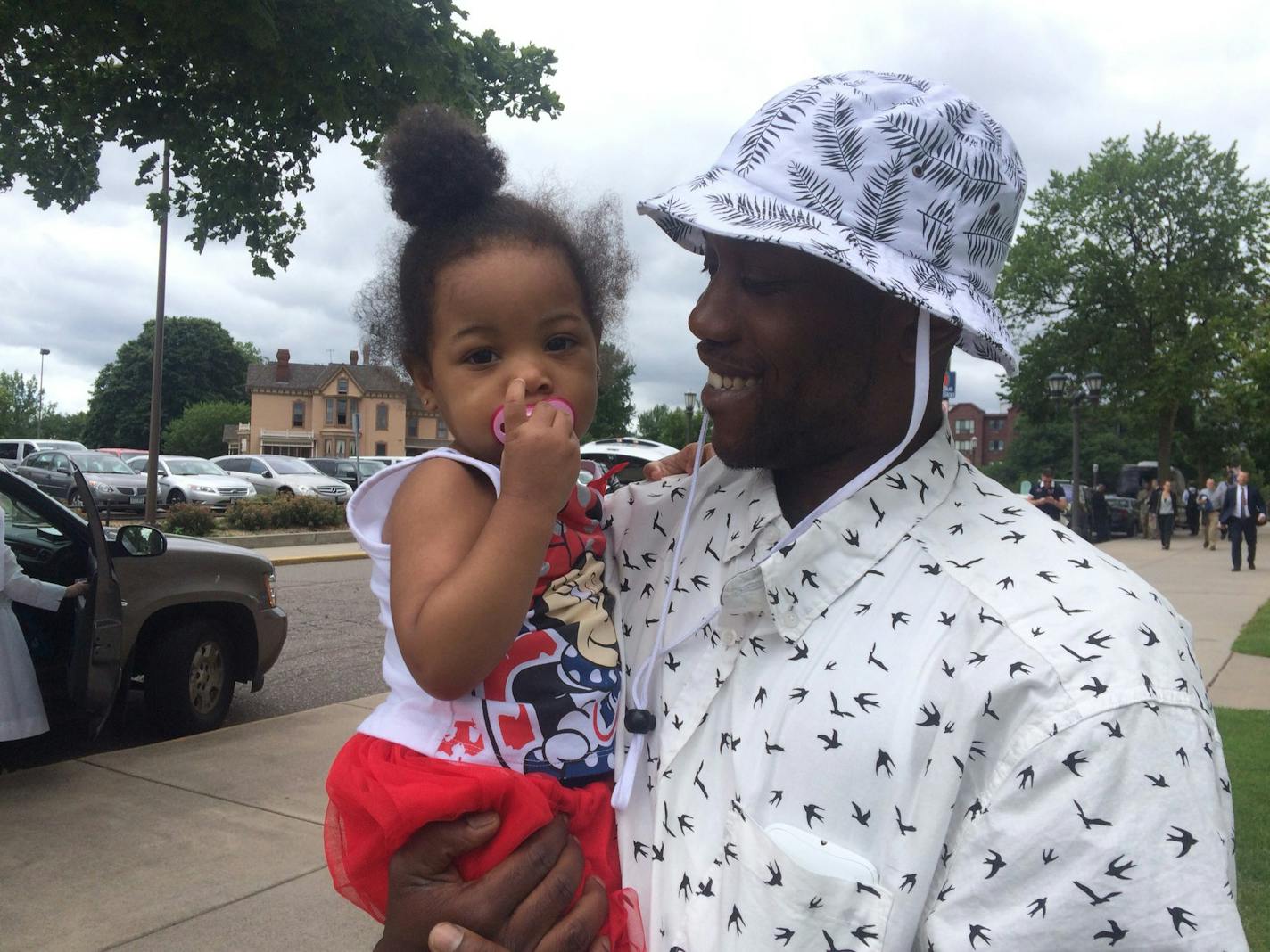 Derrick Sanders and his daughter Amore'A, almost 2. "Even though she may not be old enough to remember, one day she'll be old enough to understand."