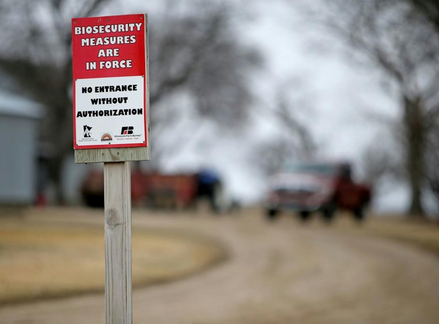 A turkey farm in the control zone effected by the bird flu Thursday, April 9, 2010, in Melrose, MN.