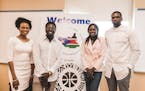 Immigrant refugees contribute: Dr. Noela Mogga, Akeem Akway,Athieei Lam and Luol Deng. They participated in a recent conference of South Sudanese dias